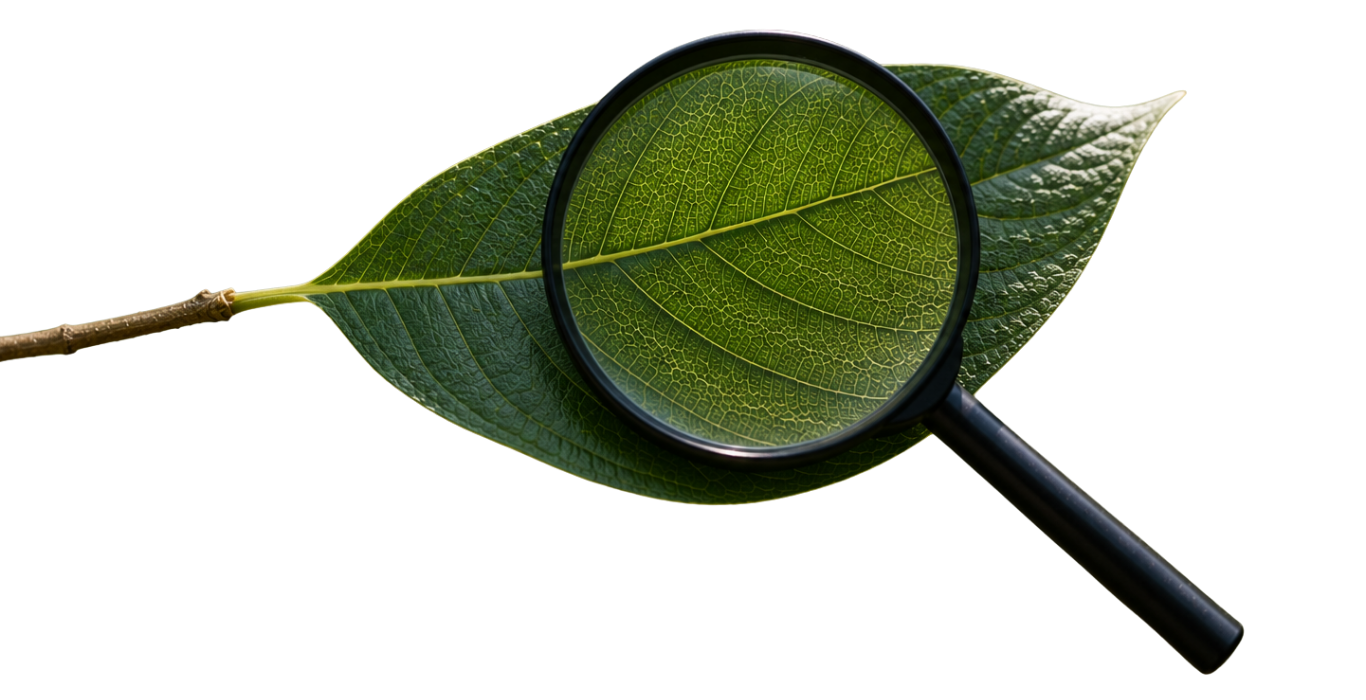 leaf with a magnifier